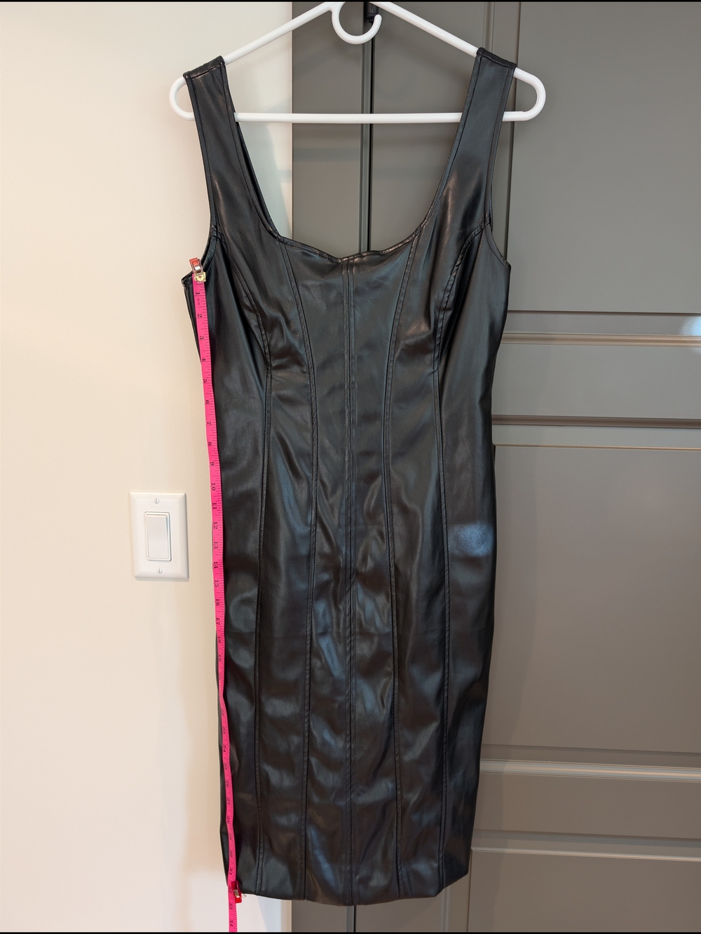 Tart Collections Black Faux Leather Midi Dress